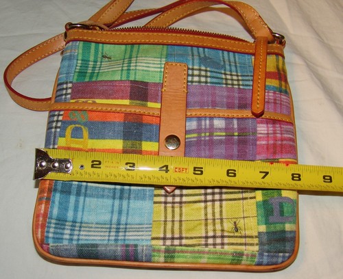 Dooney & Bourke Patchwork Ant Picnic Crossbody Purse Handbag Adjustable Plaid - Picture 10 of 12