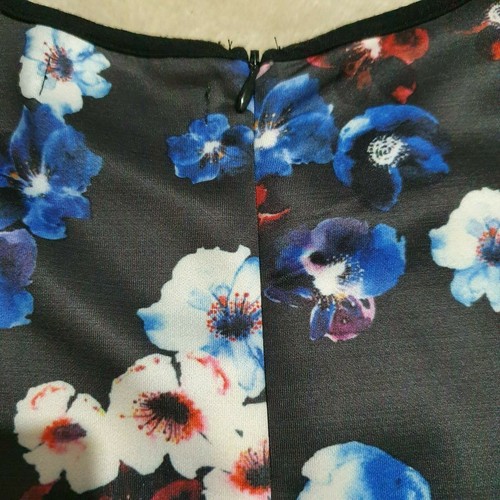 Ally Size 10 Sleeveless Peplum Top Shirt Fitted Floral Print Stretch - Picture 3 of 7