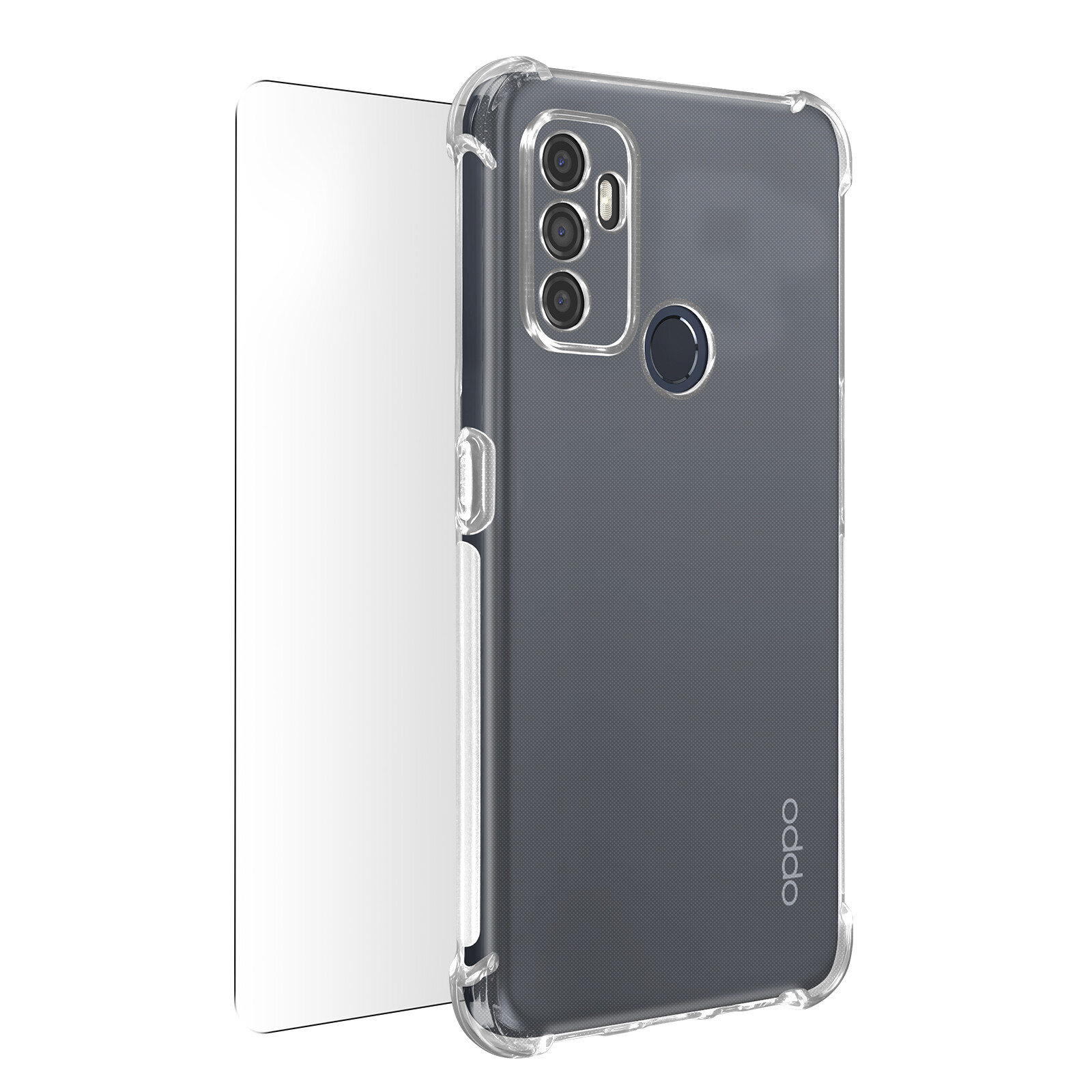 Protection Pack Oppo A53 and A53s Soft Case and Tempered Glass