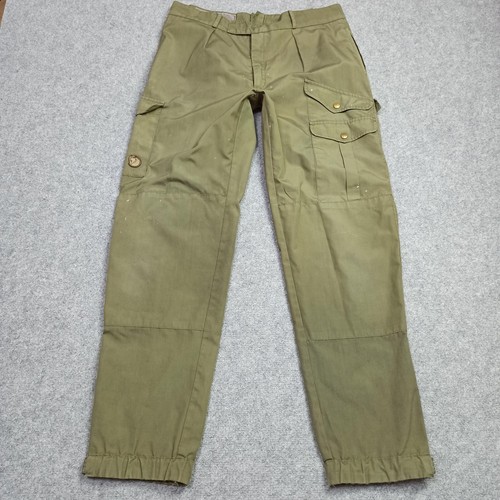 Vintage Fjallraven Mens Cargo Trousers EU-50 W34 L32 Green Trekking Hiking Pants - Picture 2 of 13