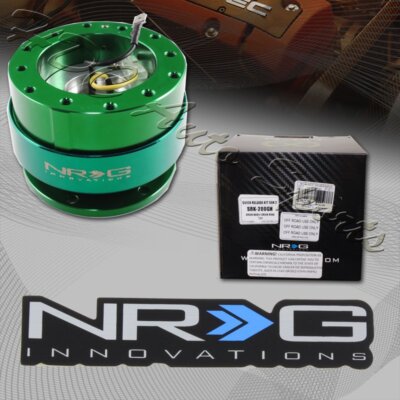 Gloss Green Ball Lock Steering Wheel NRG Gen 2.0 Quick Release Adapter SRK-200GN