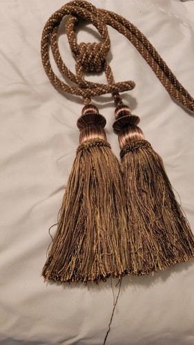 CHOCOLATE BROWN DECORATIVE JUMBO TASSEL DRAPERY TIEBACK Designer Home Decor - Picture 2 of 3