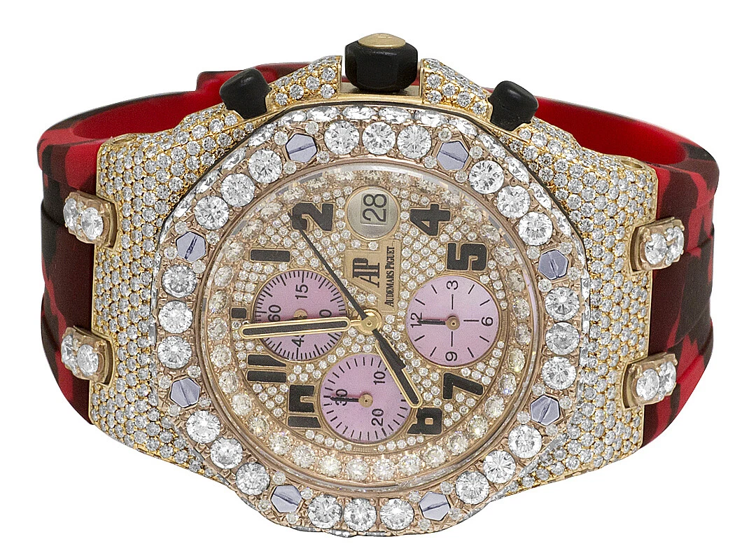 Audemars Piguet — Audemars Piguet Royal Oak Offshore 18K Rose Gold 42MM Diamond Watch 19.75 Ct