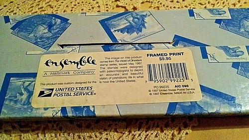 TIMBRO DINOSAURO STAMPA INCORNICIATA MAGGIO 1997 USPS MARCHIO ENSEMBLE MONDO DEI DINOSAURI. - Foto 4 di 7