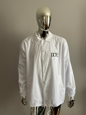 Dope White Graphic Windbreaker Outerwear Jacket Size L