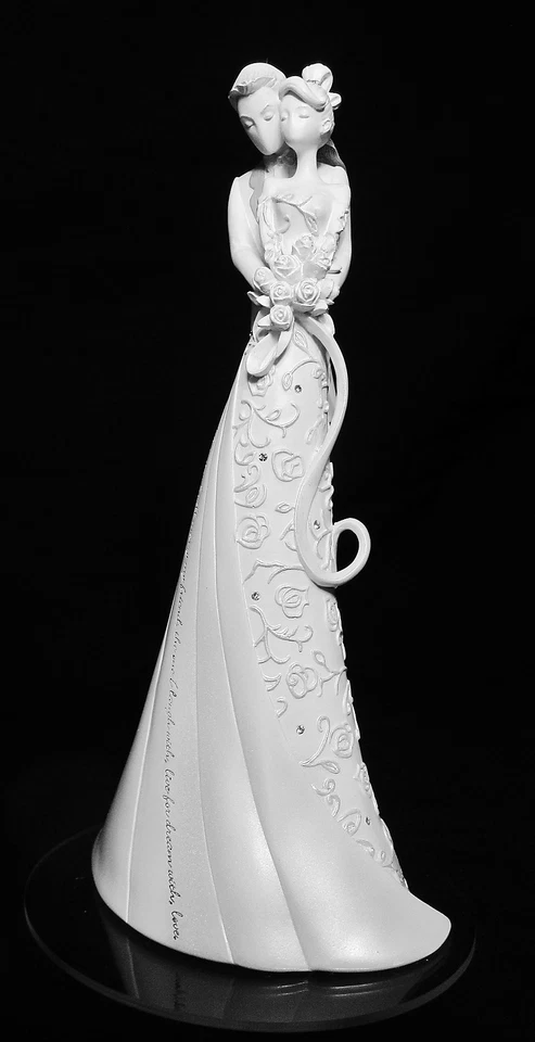 NUEVO EN CAJA GINA FREEHILL "ABRAZO" NOVIA Y NOVIO BODA PASTEL ESTATUA 9" ALTO Foto 2 de 4