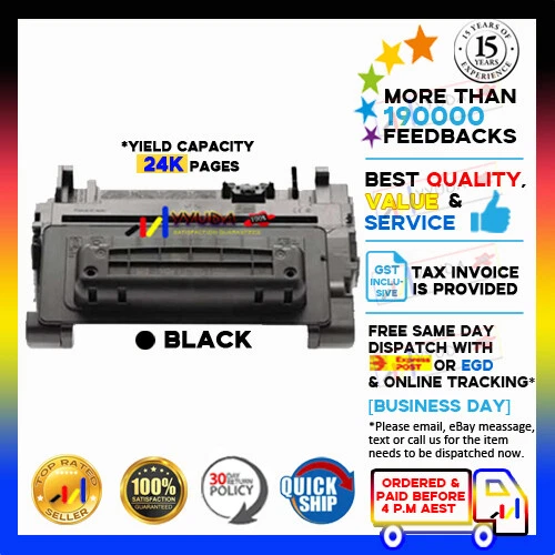 (NoN-OEM) CE390X Black Toner For HP LaserJet 600 M602n M602dn M603n M4555f MF - Picture 1 of 1