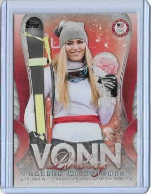 2018 TOPPS OLYMPICS LINDSEY VONN MILESTONES CARD LV-15  SKIING GREAT ~ MULTIPLES