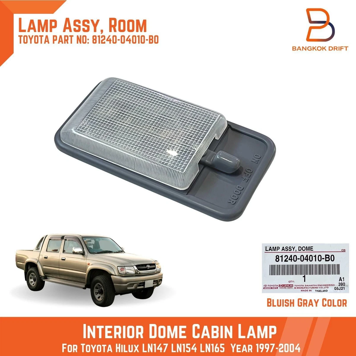 INTERIOR DOME LIGHT Lamp Fits TOYOTA HILUX LN106 YN106 RN85, 52 OFF