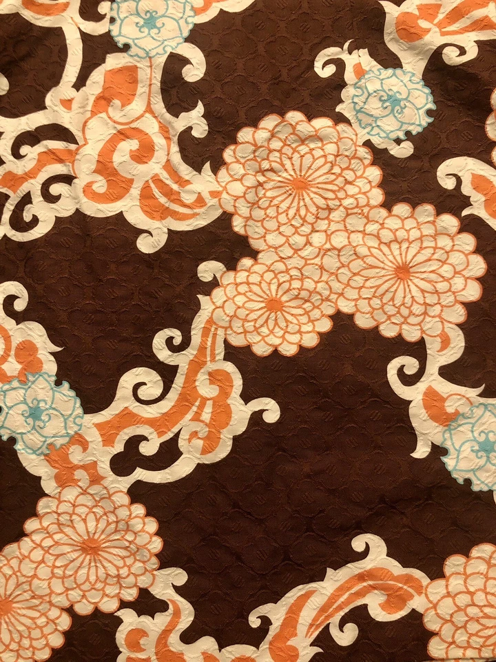 Trina Turk Brown/Multi Beaded Y2K Floral Halter Dress Sz 6 Tie Neck Zip Back - Image 2 of 4