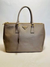 PRADA Große Saffiano Lux Leder Double Zip Galleria Handtasche Schultertasche