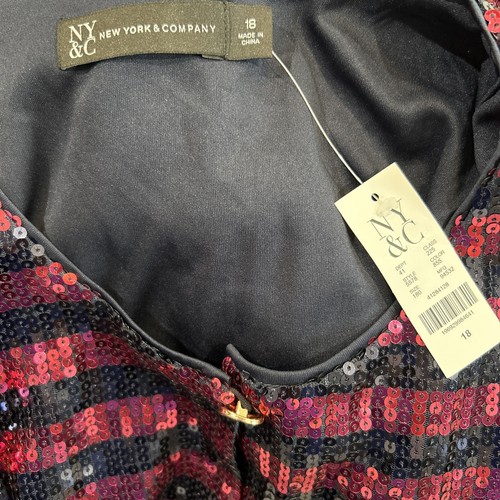 New York & Co. Pink & Navy Sequin Elegant Jacket Plus Size 18 Special Occasion - Picture 7 of 8