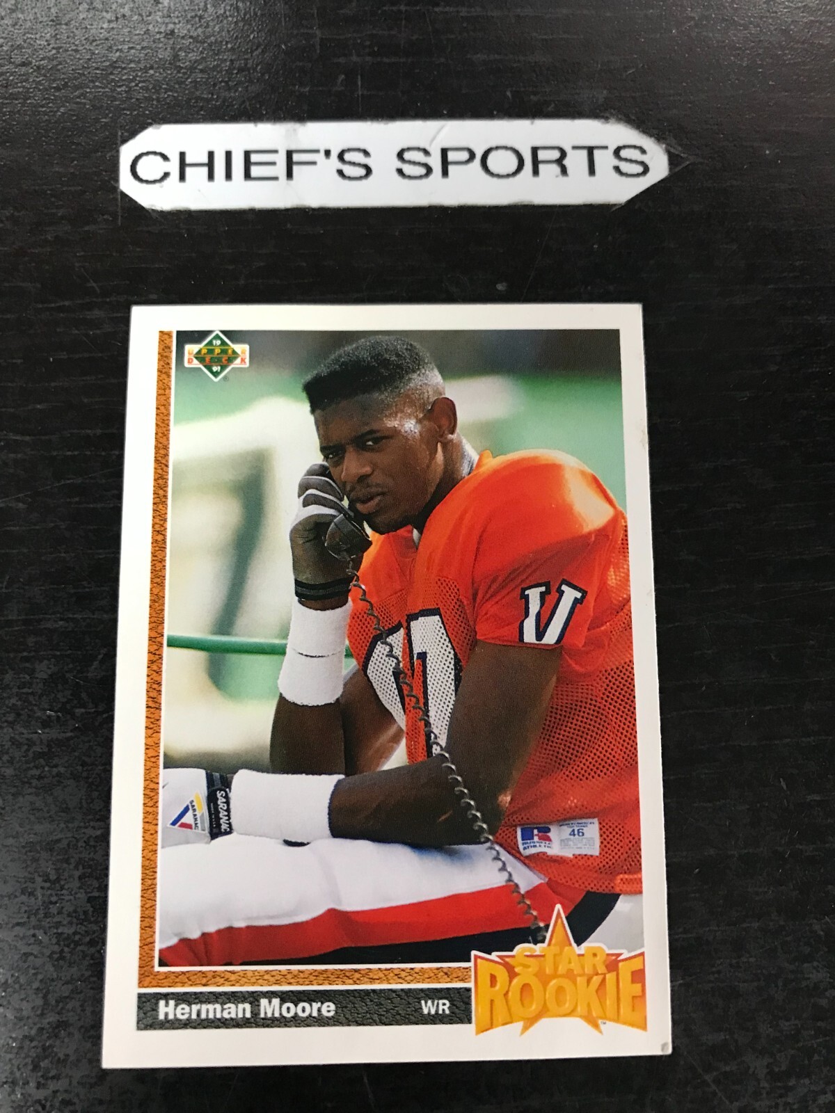 1991 Upper Deck Football HERMAN MOORE Rookie RC Detroit Lions #17- NRMT