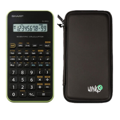CALCUSO Sparpaket Schwarz mit Taschenrechner Sharp EL 501X Grün