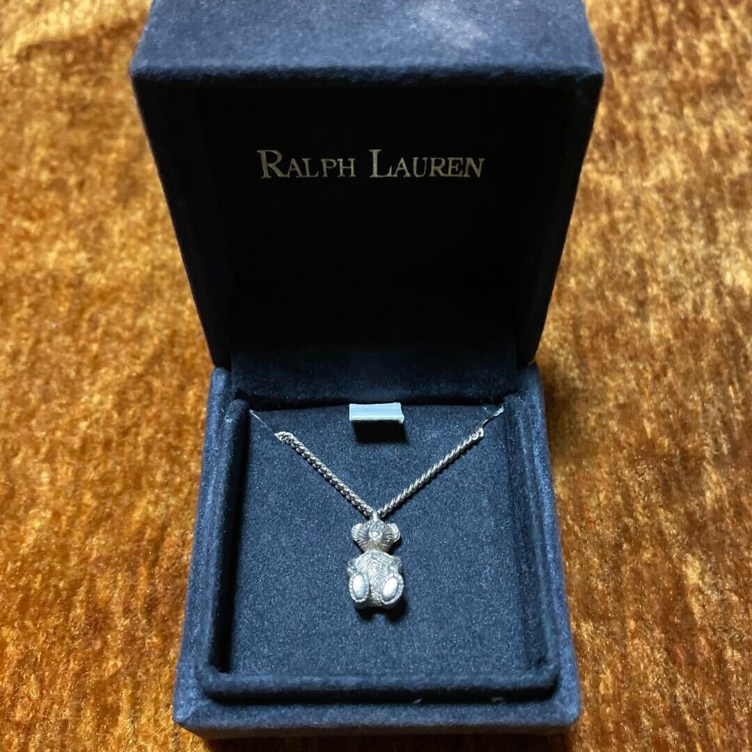 ralph lauren polo bear necklace Pendant Silver with Box ralph lauren polo bear necklace Pendant Silver with Box
