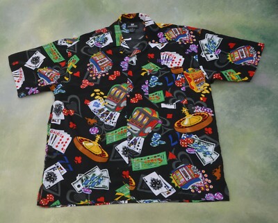 Andrade Men's Las Vegas Casino Gambling Slots Cards All Over Print Shirt Size M.