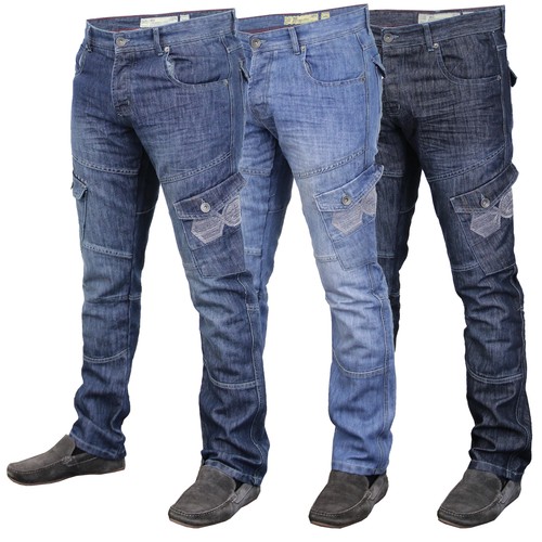 Mens Denim Jeans Crosshatch New Cargo 