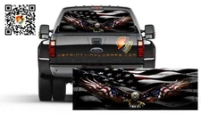 American Flag On Eagle Dark Patriotic Rear Window Perforated Vinyl Graphic Decal