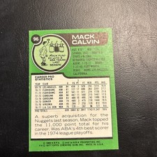 #96 Mack Calvin 1977-78. Topps Cb14-6 denver nuggets