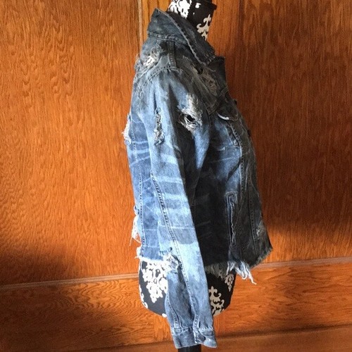 PRPS Kahlo Denim Destroyed Jean Jacket Sz S NEW NWT - Picture 5 of 12