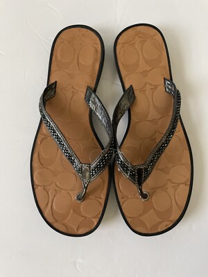 Coach Laurel Leather FlipFlop Sandals 6.5