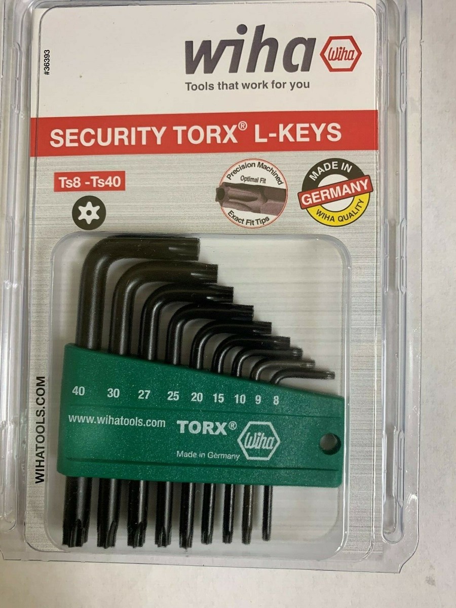 tho Wiha 36393 9PC SECURITY TORX L- KEY SET Ts8-Ts40 In case - NEW | eBay