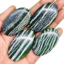 Natural Swiss Opal Chrysotile Serpentine 4 Pcs 53-58mm Loose Cabochon Gemstones