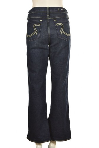 Pantalones de mezclilla de algodón Rock & Republic Roth para mujer, talla 31, azul lavado oscuro, llamaradas - Imagen 2 de 5