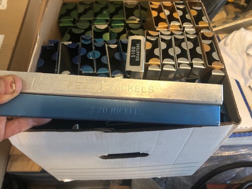 Two (2) Coin Roll Trays $20 Nickels Aluminum From Bank