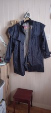 Jane Austin Coat Size 12 Navy Blue Wind Breaker Wax Adjustable Waterproof Jacket