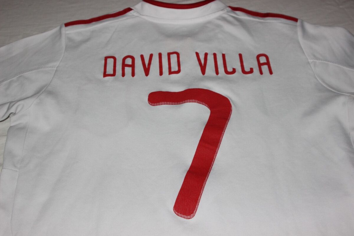 Spain 2008/2009 Adidas Home Football Shirt Jersey #7 David