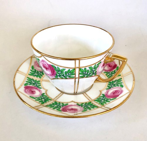 Mintons Tea Cup & Saucer, Hand Painted Roses, Art Nouveau, C 1900 - Picture 2 of 4