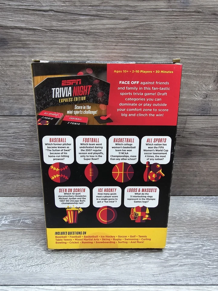 Funko Games ESPN Trivia Night Express Edition Trivia Game For 2-10 Players- NEW - Image 2 of 4