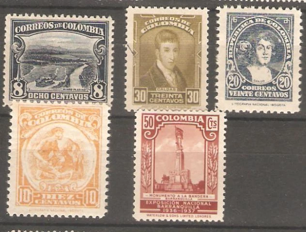 COLOMBIA LOT SC 138 STRIP 414 450 465 466 473 C63 MINT HR C198 573 PAIR PROOF - Image 2 of 4