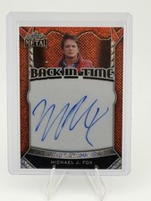 2026 Leaf Metal Pop Century Back In Time Micheal J. Fox Auto 4/8 Orange
