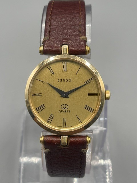 Watch Gucci Strap Made Leather Quartz Numeral Swiss Roman Gold Dial - VintageWatches.PK Watch Gucci Strap Made Leather Quartz Numeral Swiss Roman Gold Dial - vintagewatches.pk