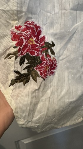 Johnny Was 3 J Workshop Embroidered Floral Button Up Blouse Dress Size Small - Picture 8 of 13