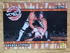 Savage vs Sting  1999 Topps WCW Sticker Card S4