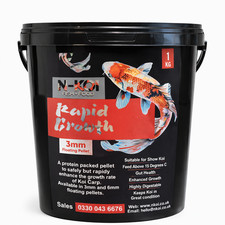 44% Protein N Koi Rapid Growth Koi or Pond Pellets 3mm 1kg RRP £24 Free Delivery