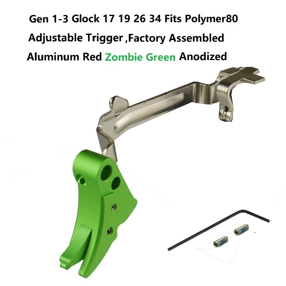 Green Color Aluminum Shoe Glock 17 Gen 1-3 Complete Lower Parts Kit LPK  Fit 9mm