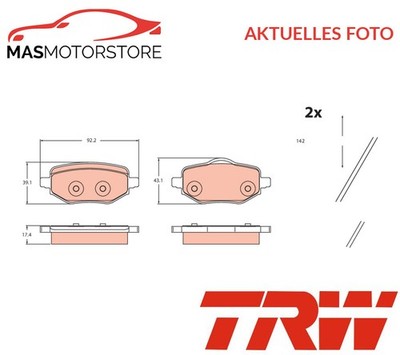 SATZ BREMSBELÄGE BREMSKLÖTZE TRW GDB2480 P FÜR DS DS 3 CROSSBACK