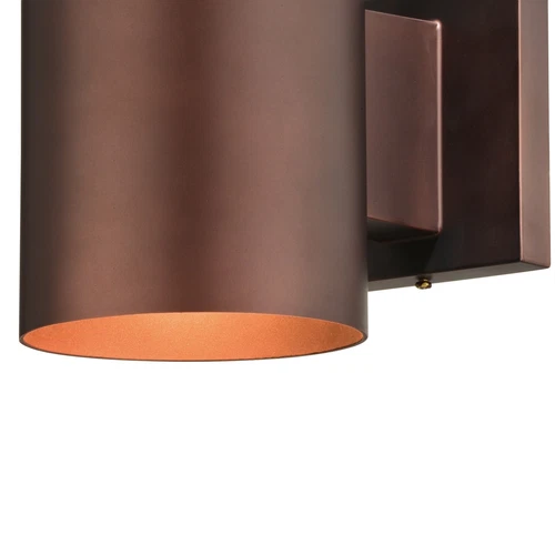 Vaxcel Chiasso Aluminum 1 Light Bronze Dark Sky Cylinder Outdoor Wall Lantern - Picture 10 of 11