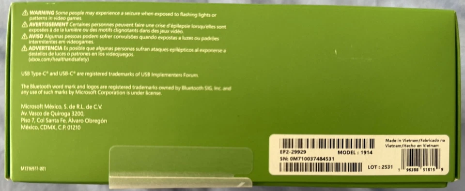 Microsoft Xbox Wireless Controller Carbon Black 1914 NIB NEW Unopened - Image 2 of 4