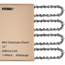 12-Inch Chainsaw Chain 1/4LP Pitch .043 Gauge 64 Drive Links - Replacement