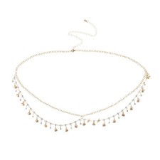 Rhinestone Tassel Belly Chain Adjustable Waist Jewelry for Women