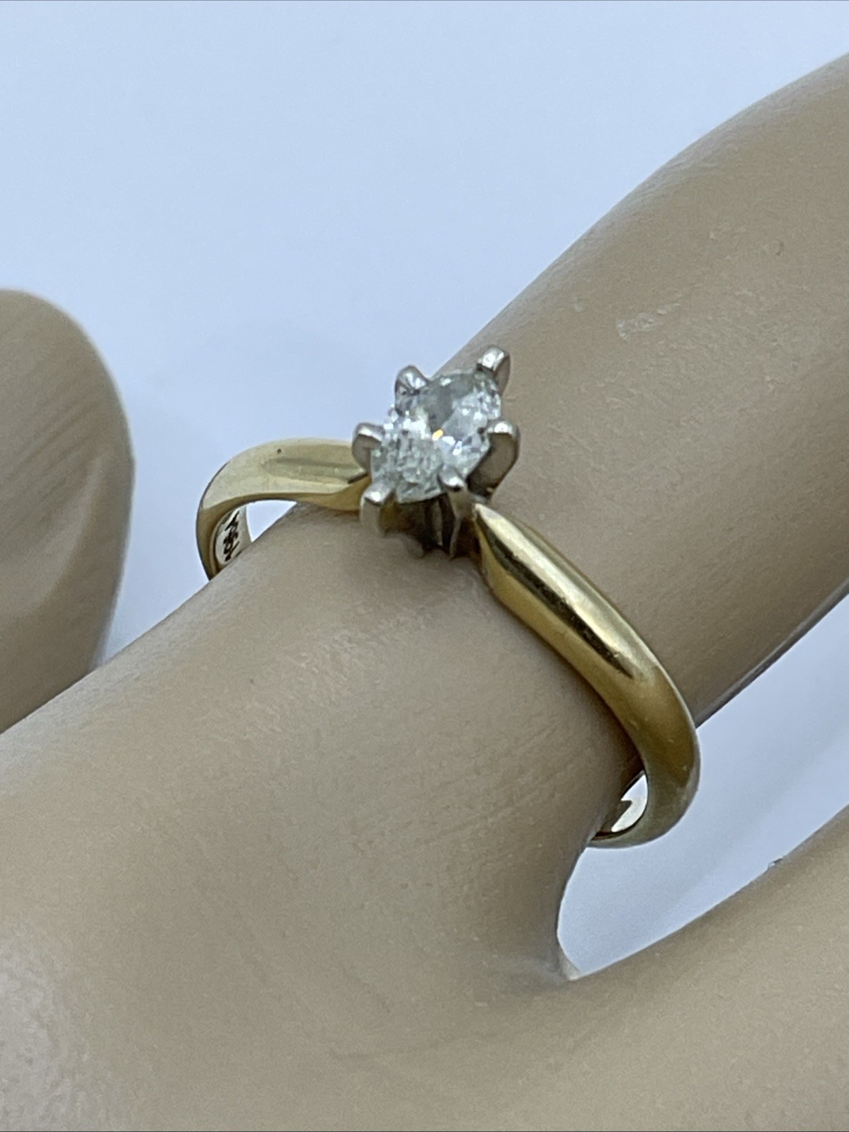 BEAUTIFUL Engagement Ring Solid 14K Two Tone Gold… - image 8