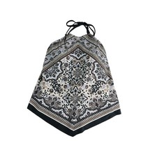 Kona Sol Tankini Swim Top Womens XL Black Padded Tie Halter Bandana Floral NWT