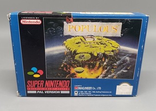 Populous NOE EMPTY CIB EMPTY BOX Manual Super Nintendo SNES