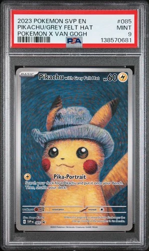 2023 POKEMON SVP EN-SV BLACK STAR PROMO #085 PIKACHU WITH GREY FELT HAT PSA 9