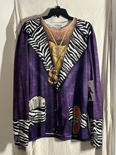Men’s Size L FauxReal Pimp Costume Shirt Photorealistic Apparel New With Tags